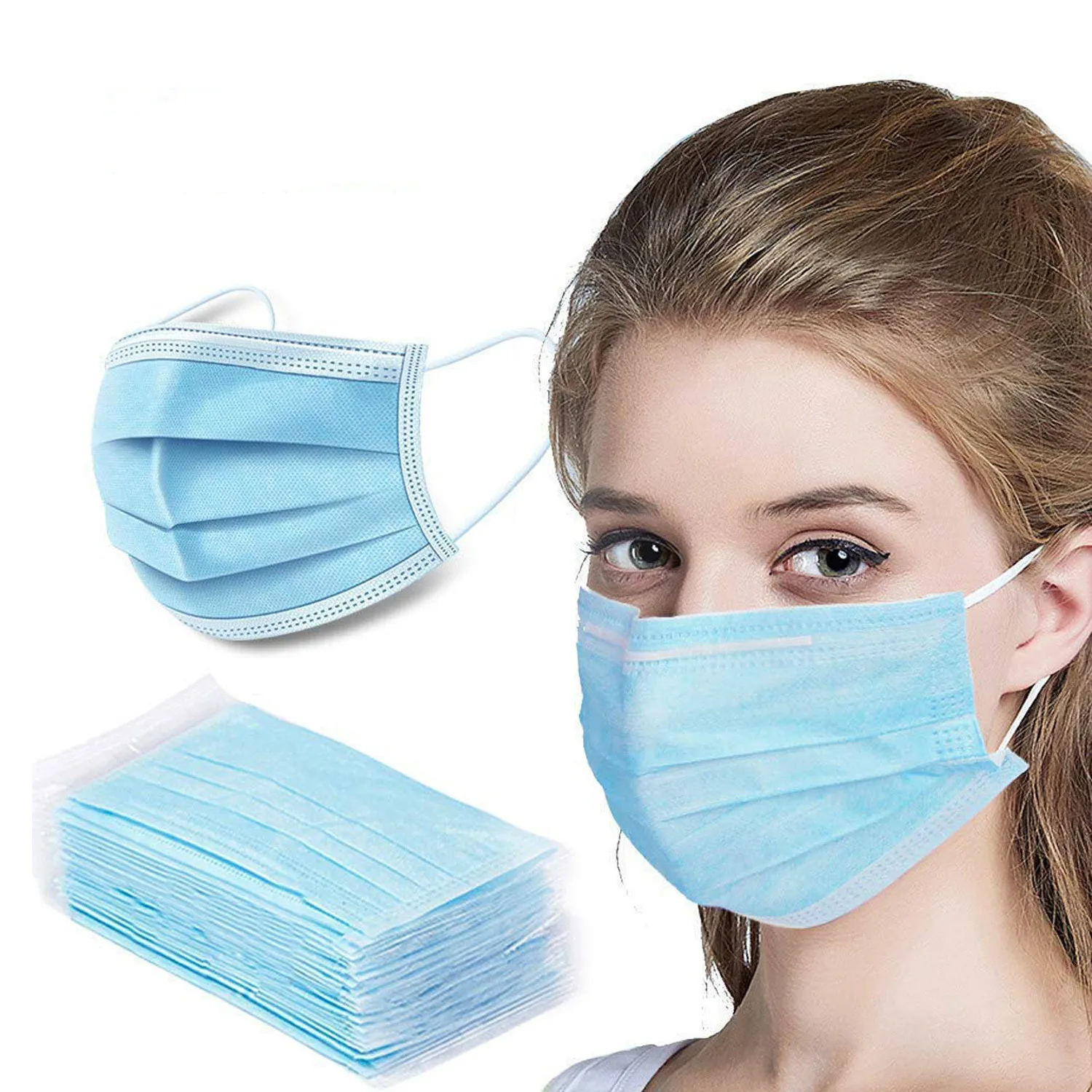 
In Stock China Facemask 3 Ply Earloop Masque Doctor Disposable Medical Face Mask 