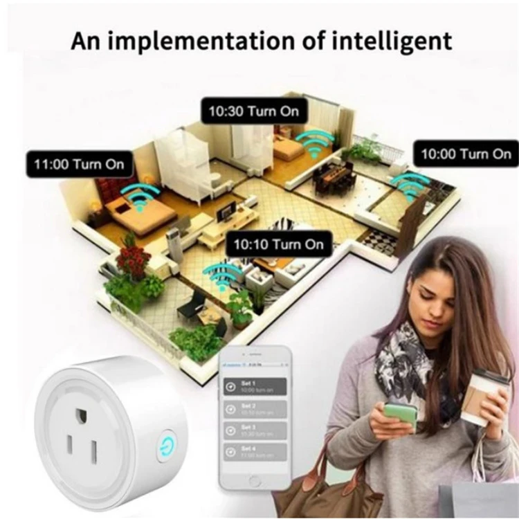 USA Automation App Tuya Home Energy Smart US Mini Wall Outlet Socket Wifi Smart Plug