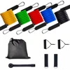 Colorful Body Fitness 11 Pcs Exercise Resistance Band Tube Set exercise natural latex bands set with carrying bag