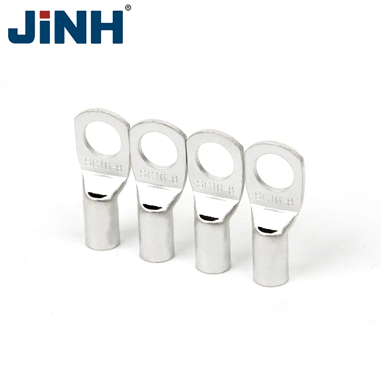 
JINH Copper Battery Cable Lug Connector Terminal SC16-8 16mm2 Hole 8mm Electrical Battery Connector 