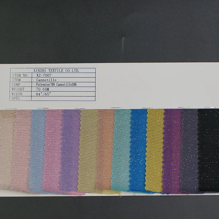 
Wholesale Polyester Knit Elastic Shiny Metal Lurex Fabric 
