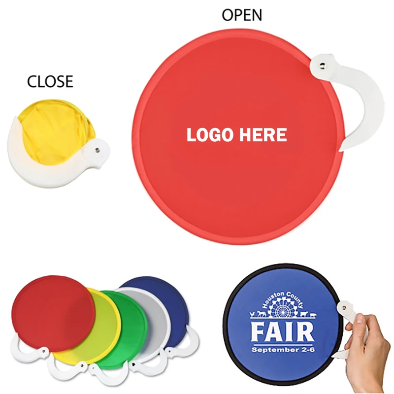 Custom printed nylon round folding hand fan