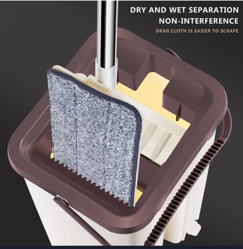 360 Spin Magic Mop With Handle Bucket Microfiber Easy Wring Clean Spin