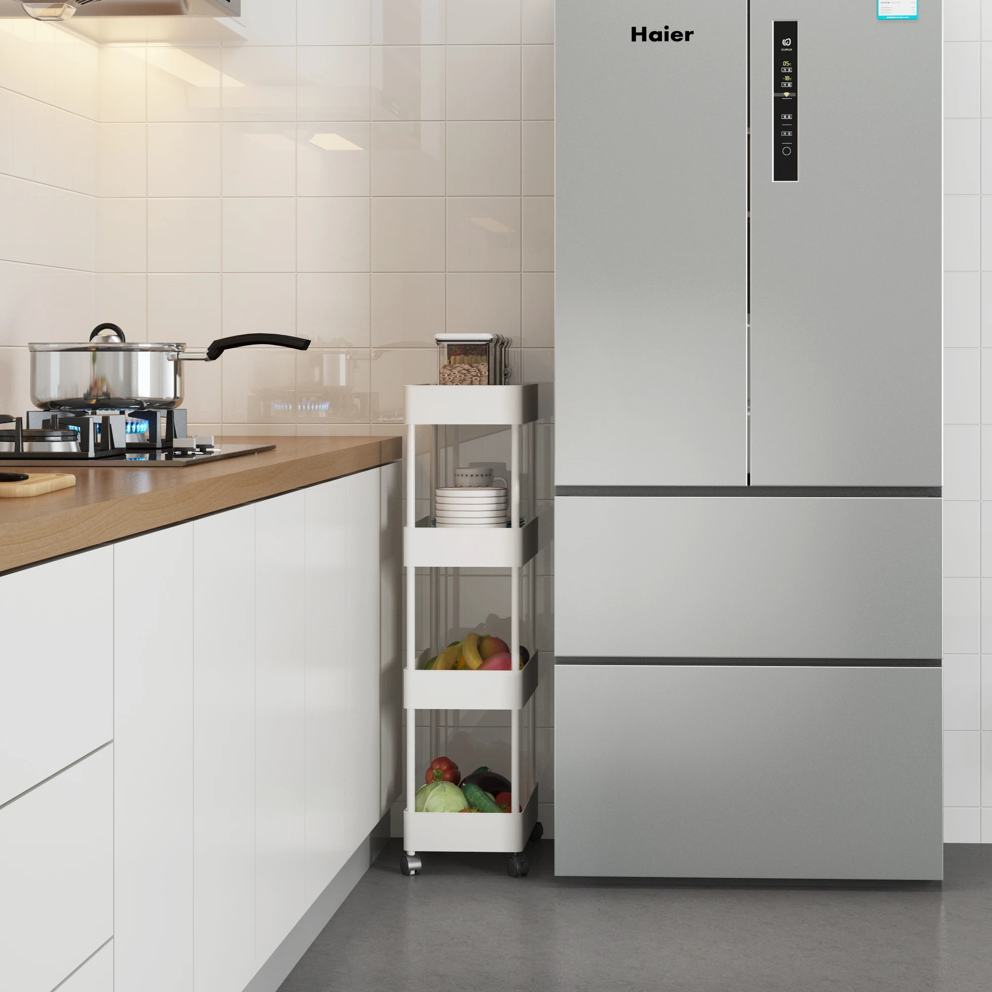 Removable Fourstory Kitchen Floortoceiling Storage Rack Buy Mobile