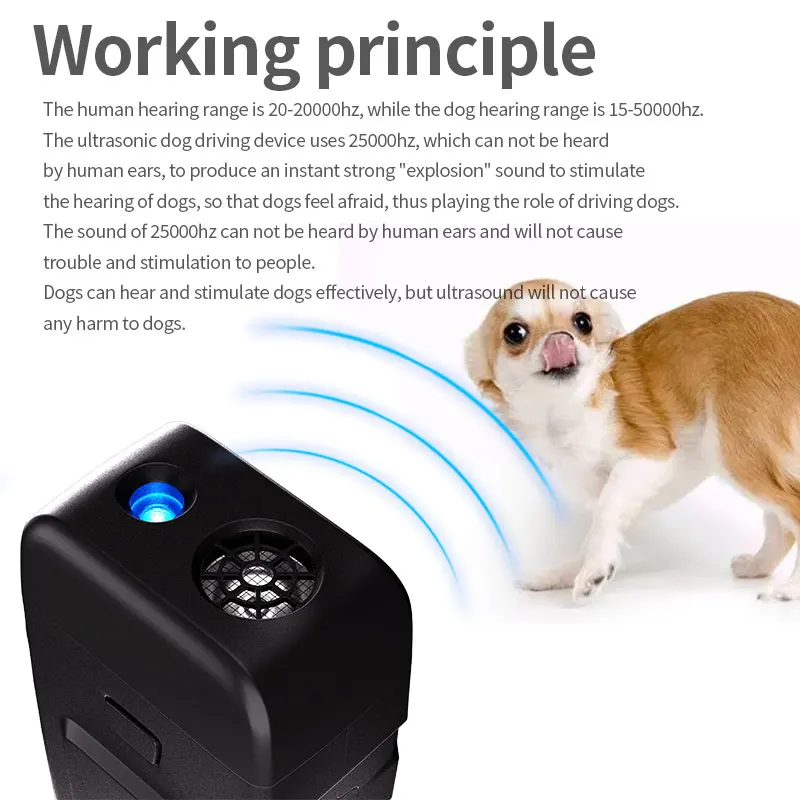 NEW Rechargeable Sonic Dog Cat Repellent Bark Control Device Waterproof Barking Deterrent Outdoor Ultrasonic Dog Repeller Device manufacture