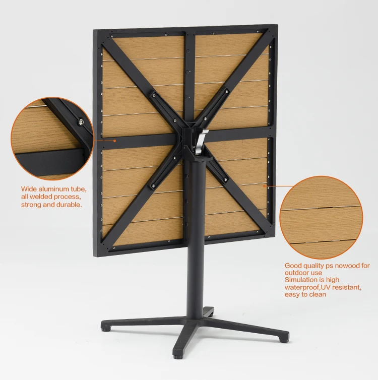 American Style Stock Outdoor Furniture Square Wooden Garden Dining Table Set.jpg