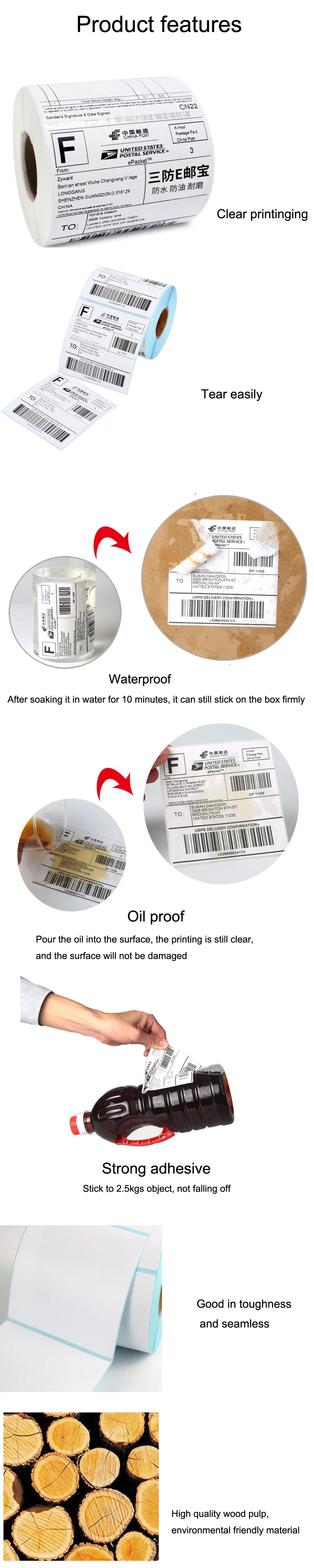 Extra Sticky Direct Thermal Labels Perforated Ups Fedx Barcode Fba Self-adhesive Sticker Label ...