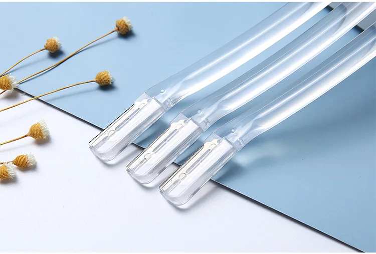 New design 3pcs Eyebrow Razors Face Hair Remover Shaver Trimmer Shaper Wholesale Transparent Facial Eyebrow Razor For Women A947