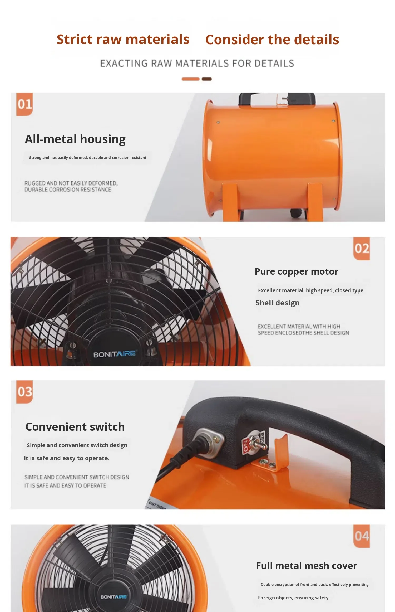 Axial Flow Fan, Portable, Copper - detail 8