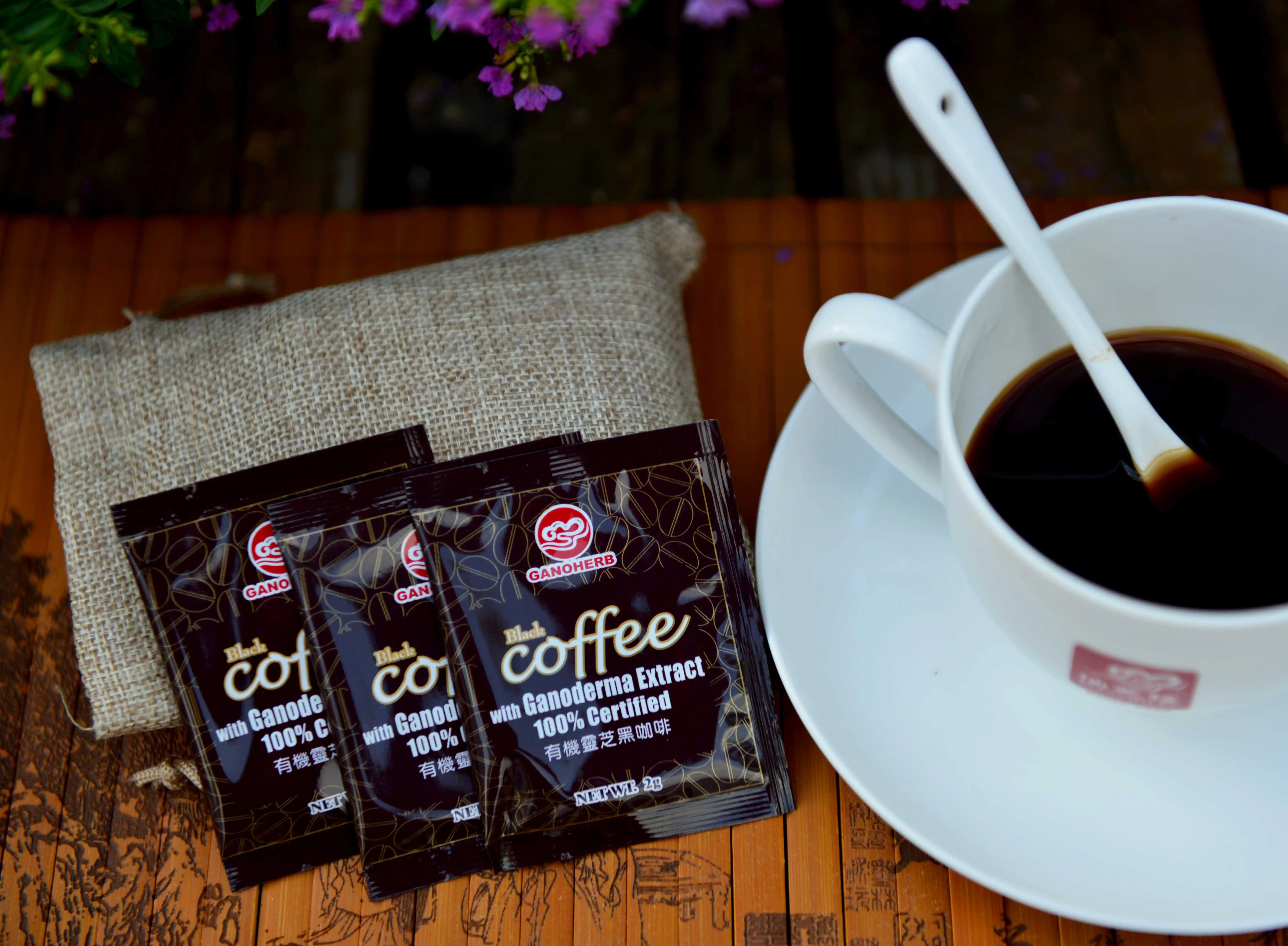 Ganoderma Reishi Mushroom Powder 2 In 1 Private Label Black White