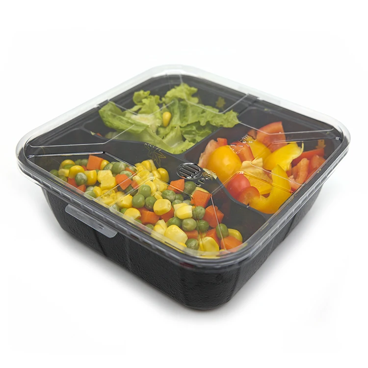 Restaurant Popular 3 Compartment Double Layer Food Grade Plastic Pp ...