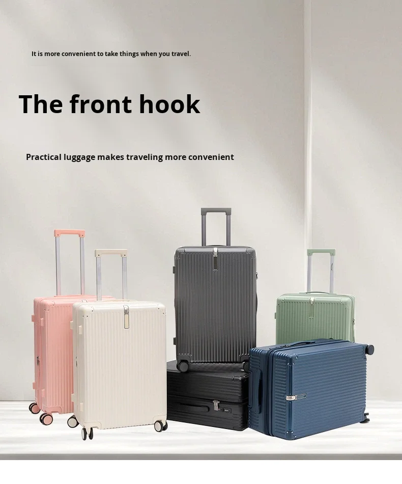 product 20 inch sturdy durable telescopic handle pc luggage high appearance level silent password suitcase high quality zipper closure-6
