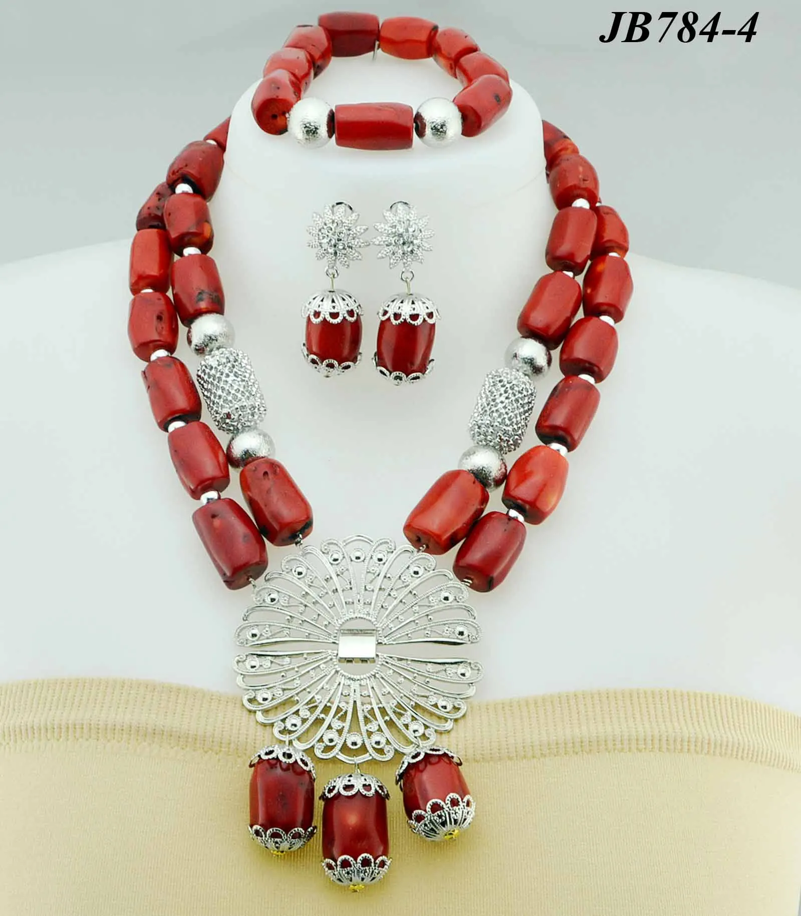 Mikemaycall Luxury Wedding Jewelry African Handmade Coral Beads