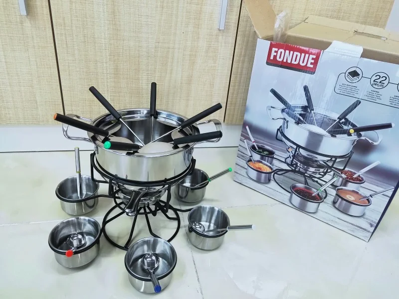 Chinese supplier wholesale Melting Pot fondue set chocolate For Cheese