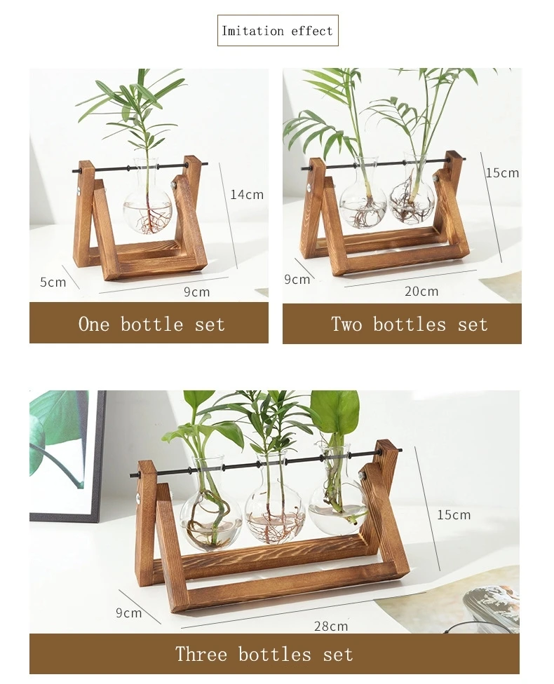 Hydroponic Vase Vintage Desktop Plant Terrarium Planter Bulb Glass Vase Water Planting