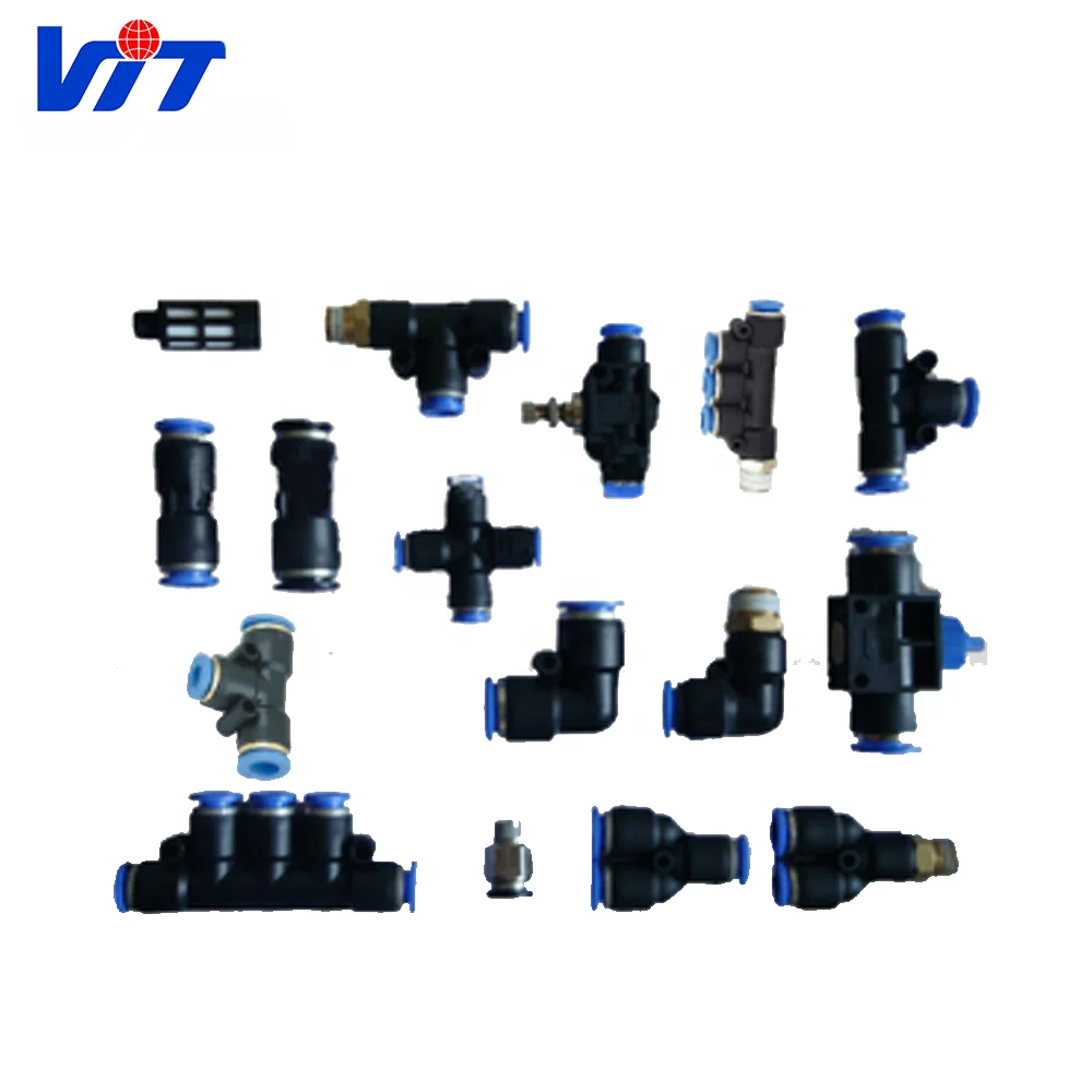 VIT-JE PE Material Union Tee 10mm Equal "T" Type Fitting - One Touch Push In Air Quick Connector Joint factory