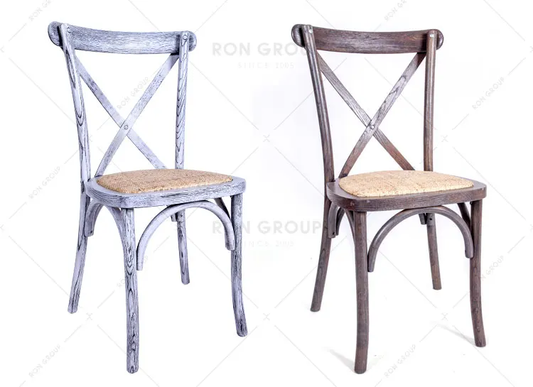 Wholesale Manufacturer Banquet Event Wedding Party Crossback X Chair solid wood stackable oak cross back wooden dining chairs