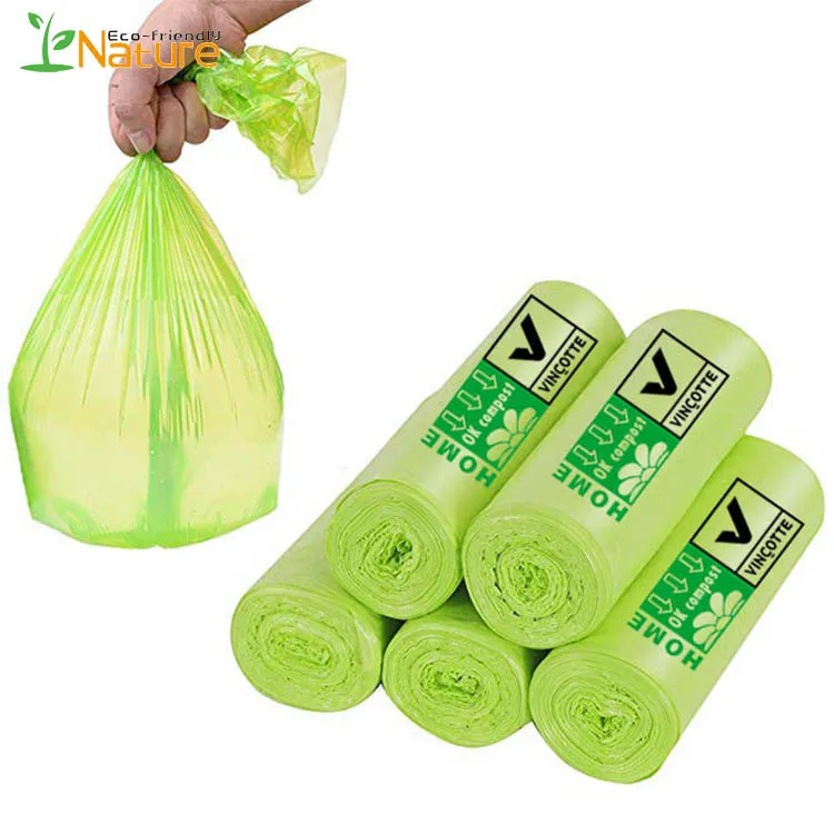 Wholesale Price Nontoxic Pbat Pla Drawstring Degradable Garbage Bag