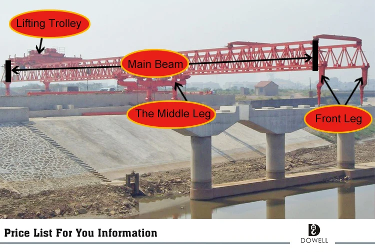 concrete lifting crane bridge girder erection machine