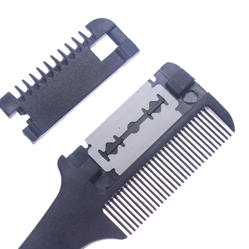 Super Hair Razor Comb Black Handle Hair Razor Cutting Thinning Comb Home Diy Trimmer Inside With