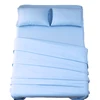 home bedding 200TC 100% cotton solid color blue bed sheet set