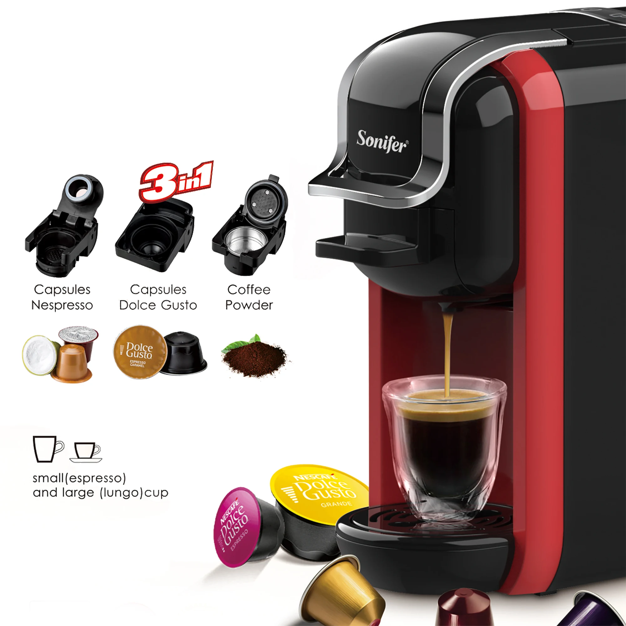 Sonifer 2020 New 3 In 1multi-functional Capsule Coffee Machine Sf-3547 ...