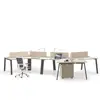 Selected Wooden Office Table Design 6 Person Office Workstation Partition