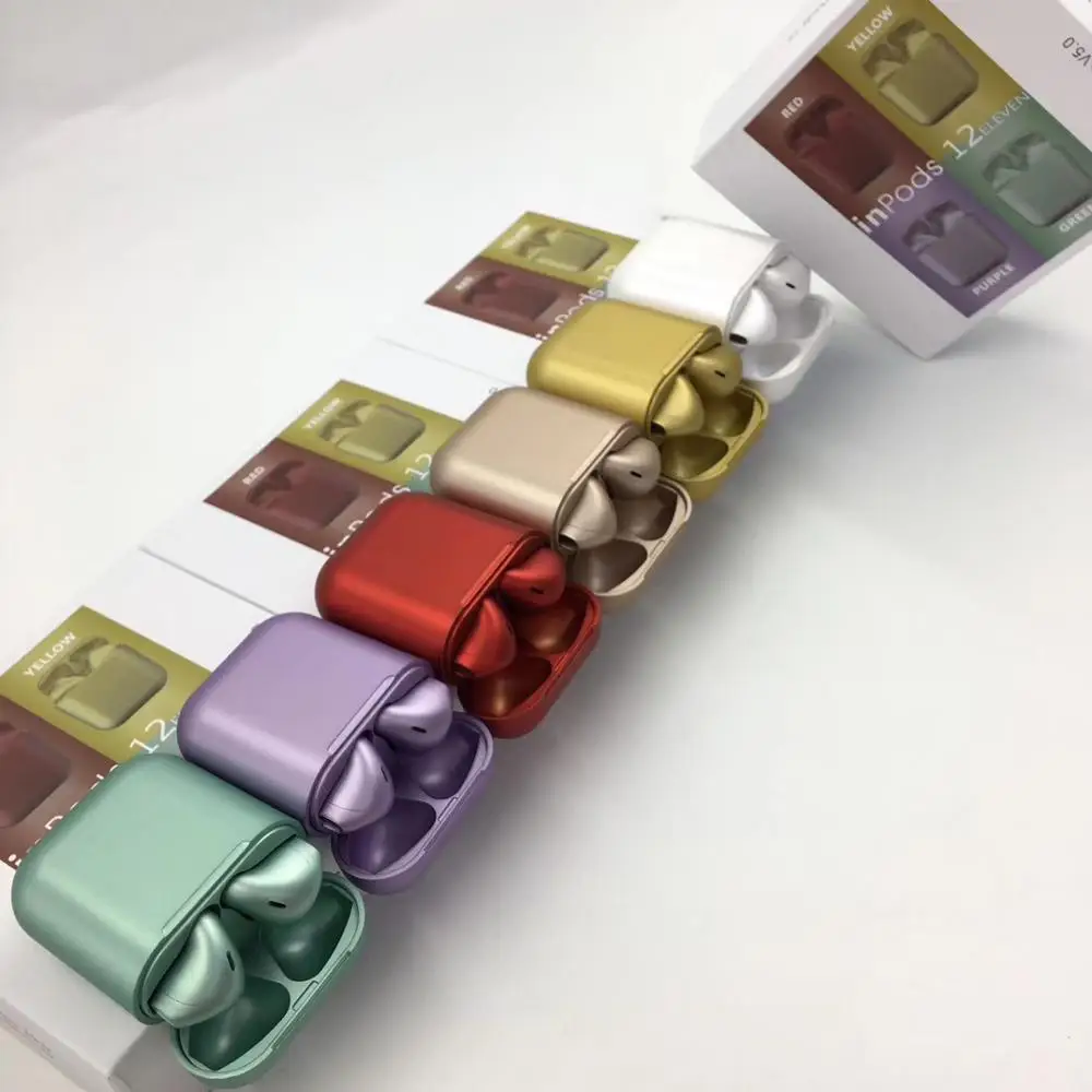 Free sample inpods i12 charging box Hot seller Tws Wireless Earphone Headphones BT 5.0 TWS Ear Phone For Mobile