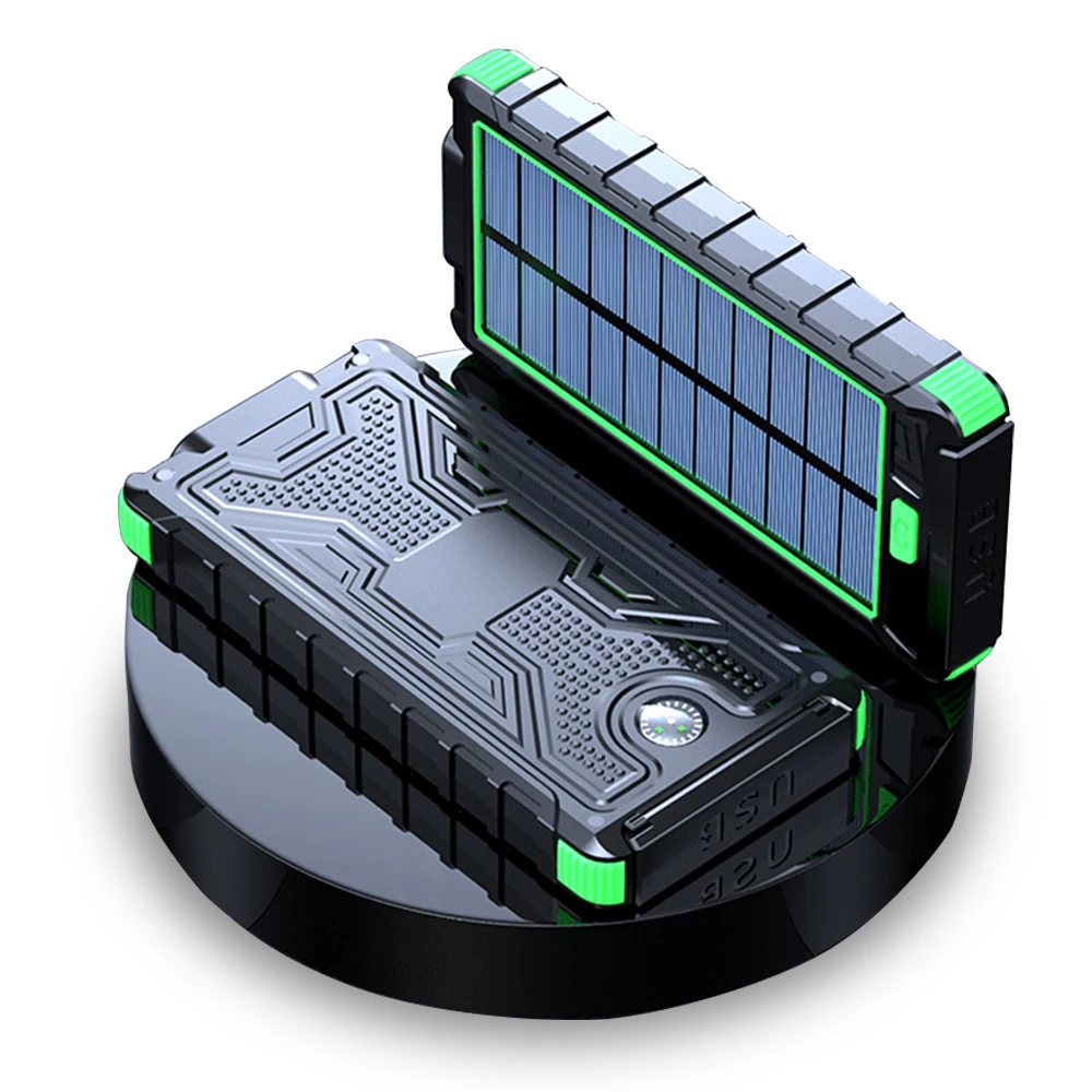Customised Logo Panel Light Outdoor li polymer battery Powerbank Solar Power Bank With Bright Led