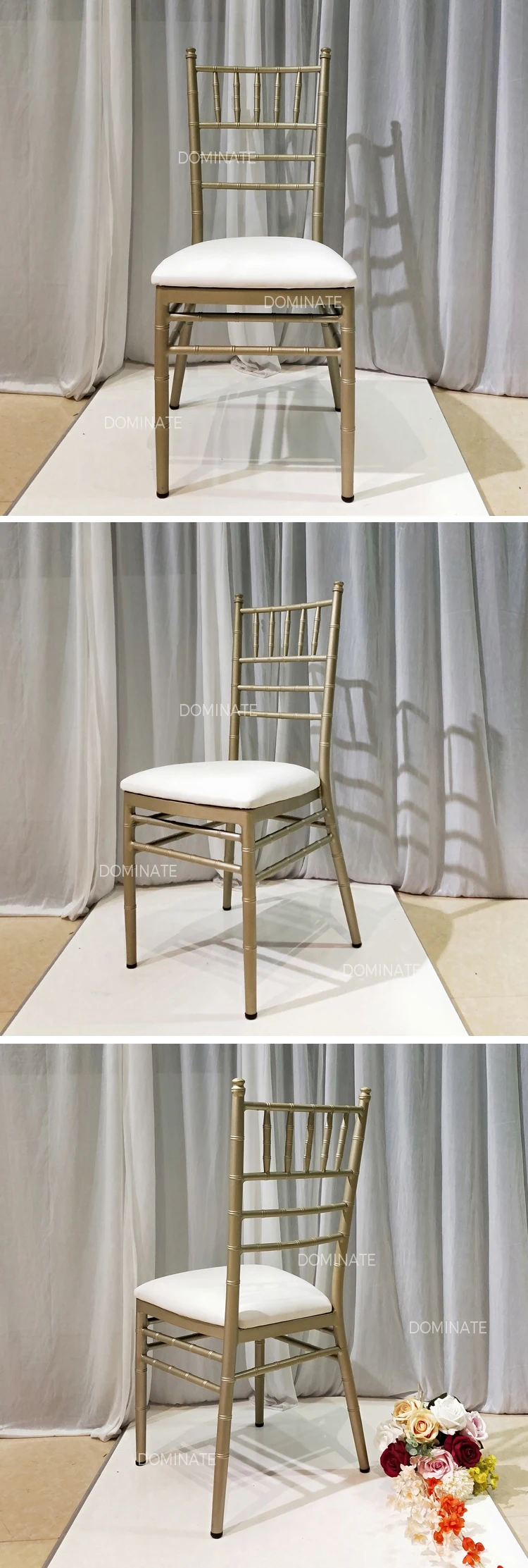 Hot Style Elegant Event Furniture Iron Frame Cross Back Wedding Party