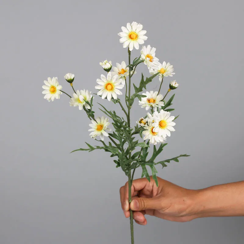 New Design Single Stem 16 Heads Silk Daisy Flower Decorative Artificial