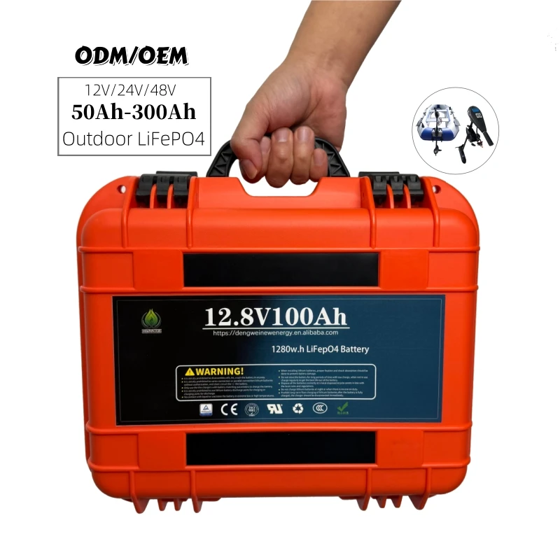 12V Li-ion battery pack mounted in an RV battery bay with clean cable routing