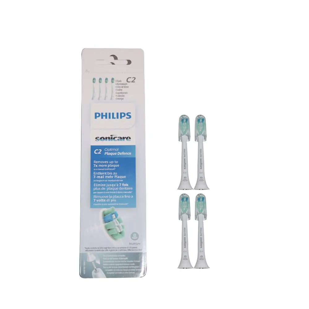 Philips Sonicare Toothbrush Replacement Heads,C2,White,Set Of 4,In