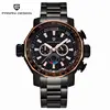 Pagani design 2703M fashion black men clock excel steel Strap 3 dials Multi function giant business reloj watch