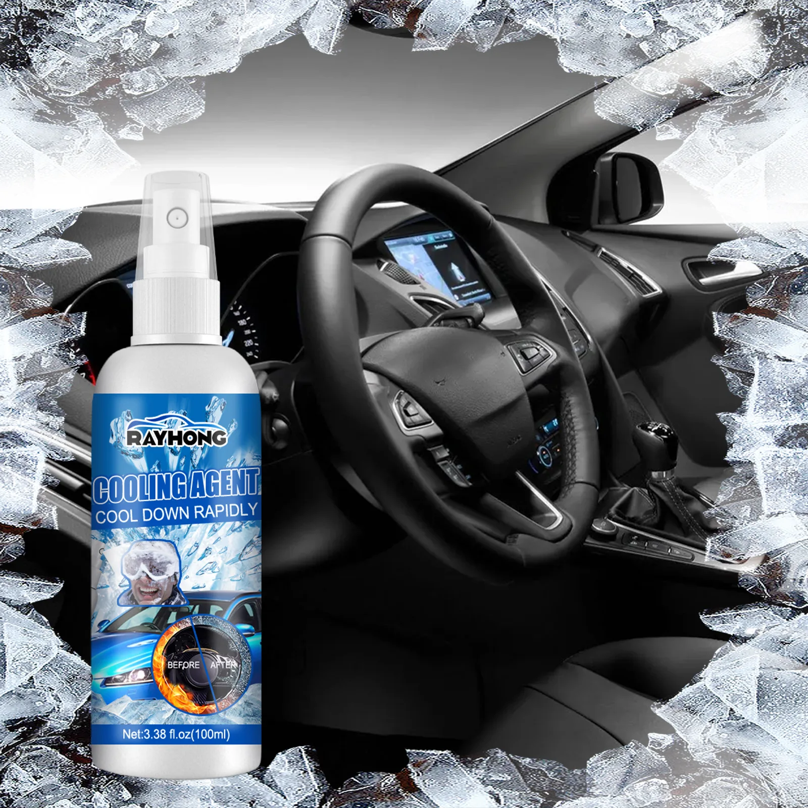 Rayhong Car Freeze Spray Liquid Nitrogen Cold Spray For Sports Auto Temperature Removal Kit
