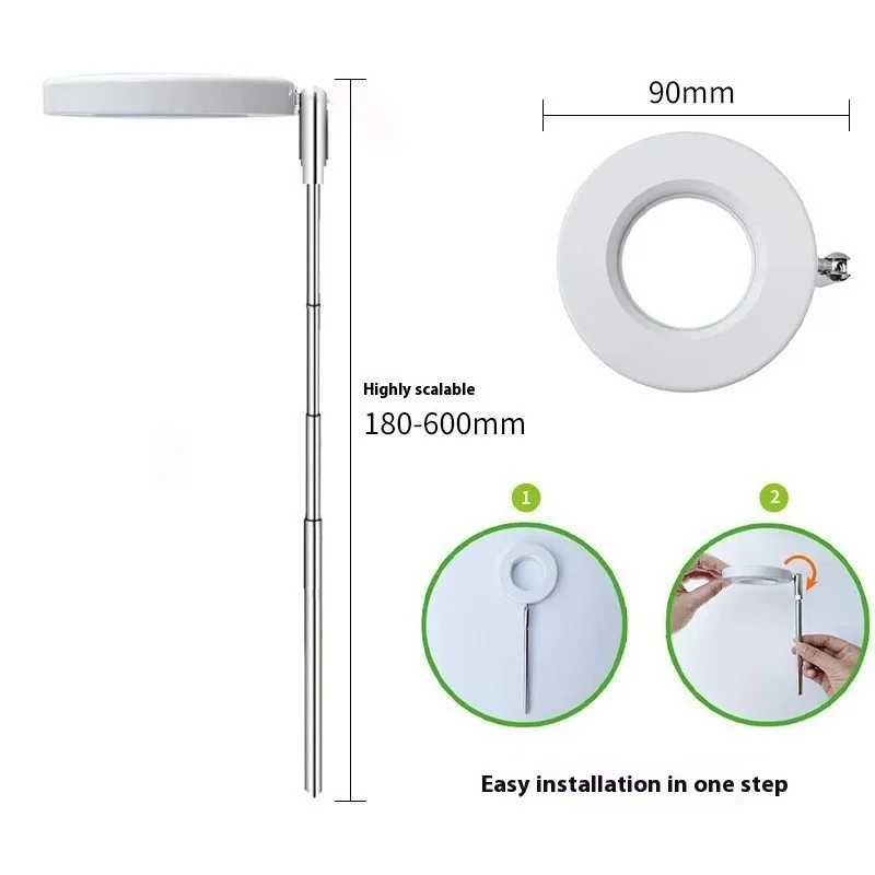 product led telescopic plant growth lamp with angel ring red  blue spectrum aluminum body flower timing fill light-8