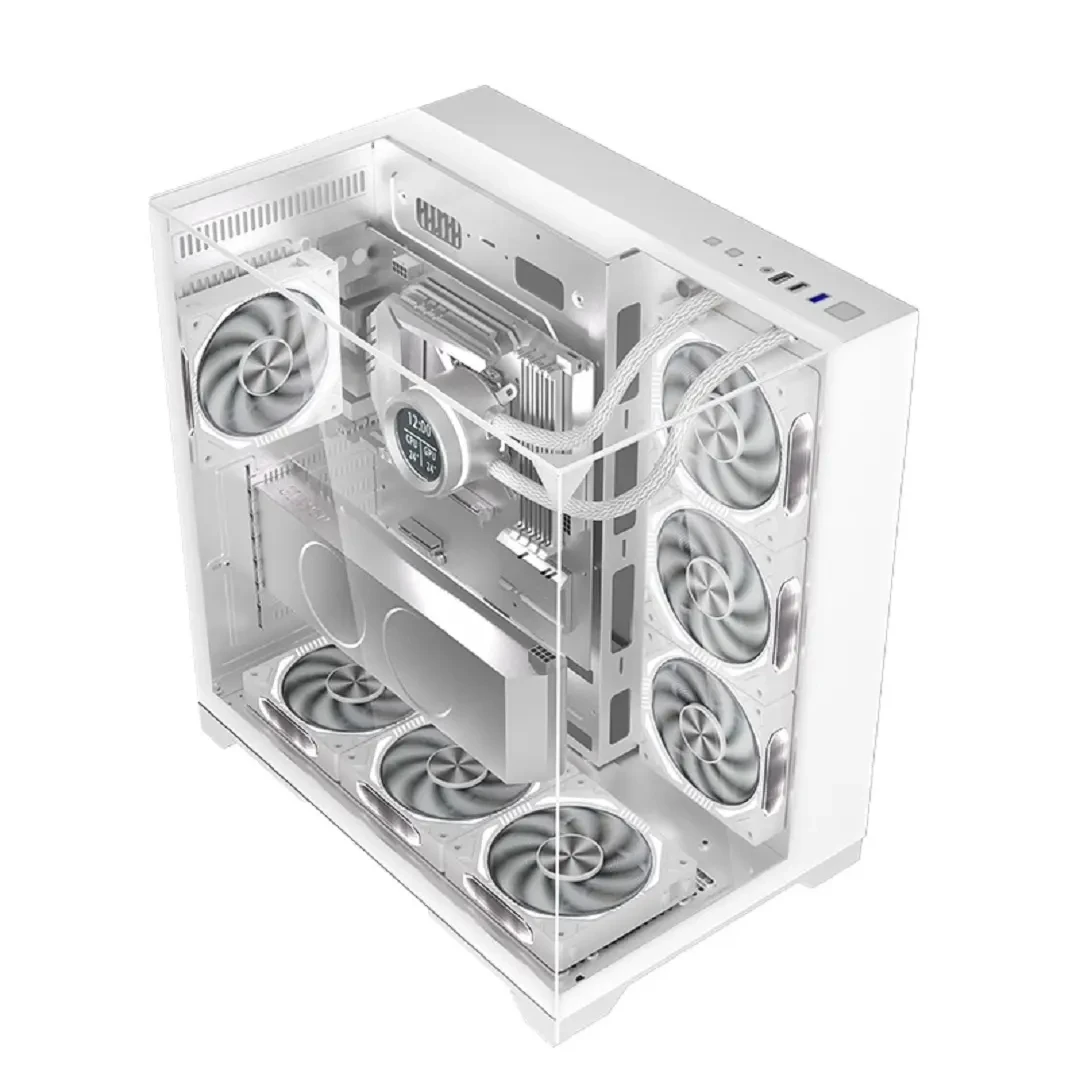 Custom Tempered Glass Gaming PC Cases with RGB Fans