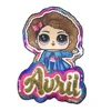 Custom 3D Fashion Clothes Led Light Girl Doll Iron on Logo Sequin Embroidery Patches