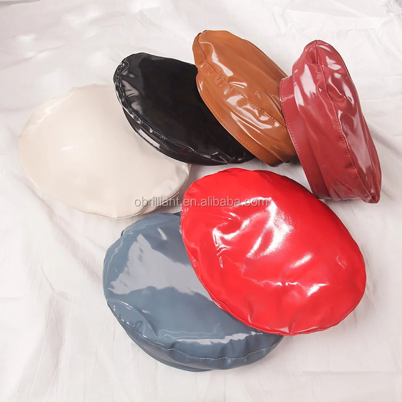 PU Leather Beret Hat