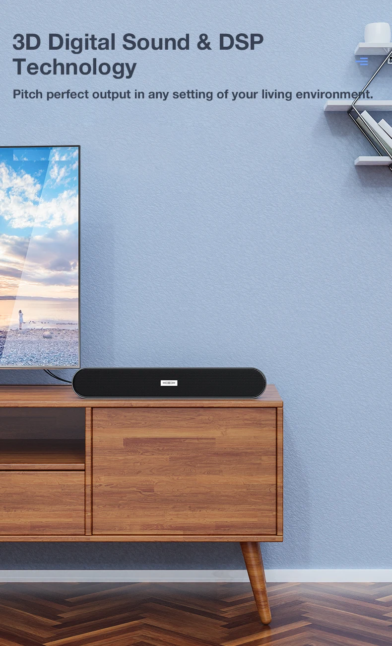 Moxom V5.0 Pc Soundbar Wired And Wireless Computer Speaker Home Theater