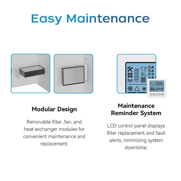 Erv Air Exchanger, MVHR, 850m3/h, 2200W, PTC - detail 16