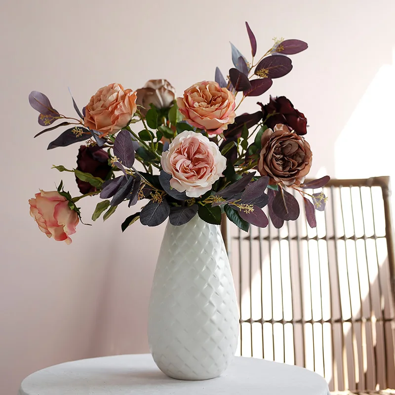 Featured image of post Artificial Flower Arrangements For Living Room - Yiliyajia artificial flowers in vase silk rose flower arrangements fake faux flowers bouquets with ceramics vase table centerpieces for dinning room table kitchen decoration (champagne).