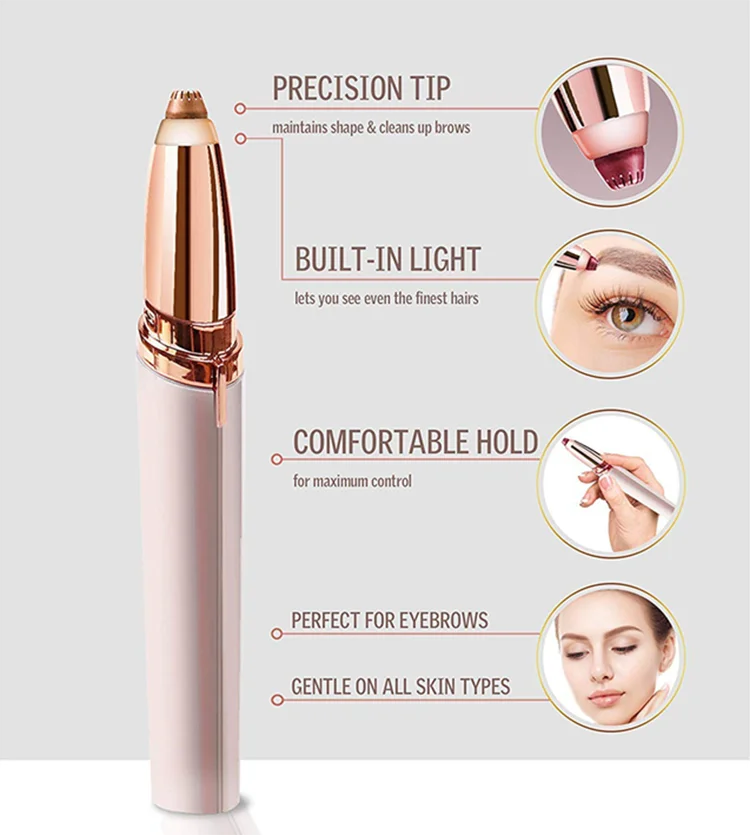 Ready for ship Portable Mini Electric Eyebrow Trimmer Lady Eyebrow Razor Trimmer