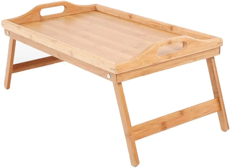 Bed Tray Table With Folding Leg Serving Breakfast In Bed Use As A Tv