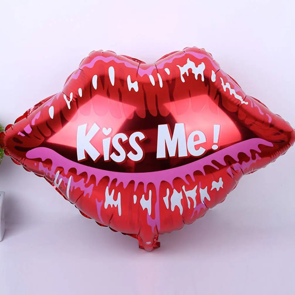 大22 英寸嘴唇铝箔气球铝膜气球吻我情人节气球婚礼订婚装饰