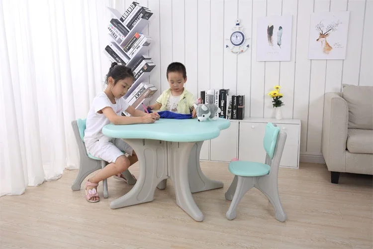 Preschool Kids Table Chair Storage Children Dining Study Desk and Chair Set supplier