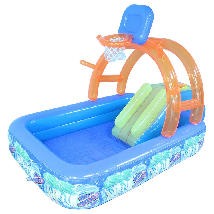 Cheap Price Pvc Inflatable Kids Basketball Splash Water Slide Swimming