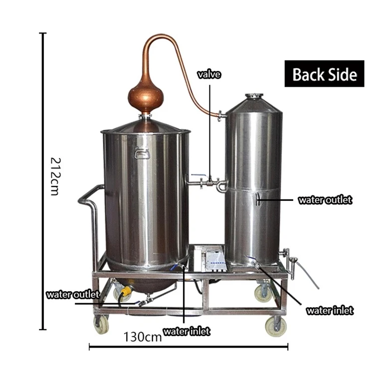 Dioche Distillatore per Acqua 20L Kit di Distillazione in Acciaio Inox Distillatore Domestico per Whisky Brandy Vodka con Termometro Incorporato 