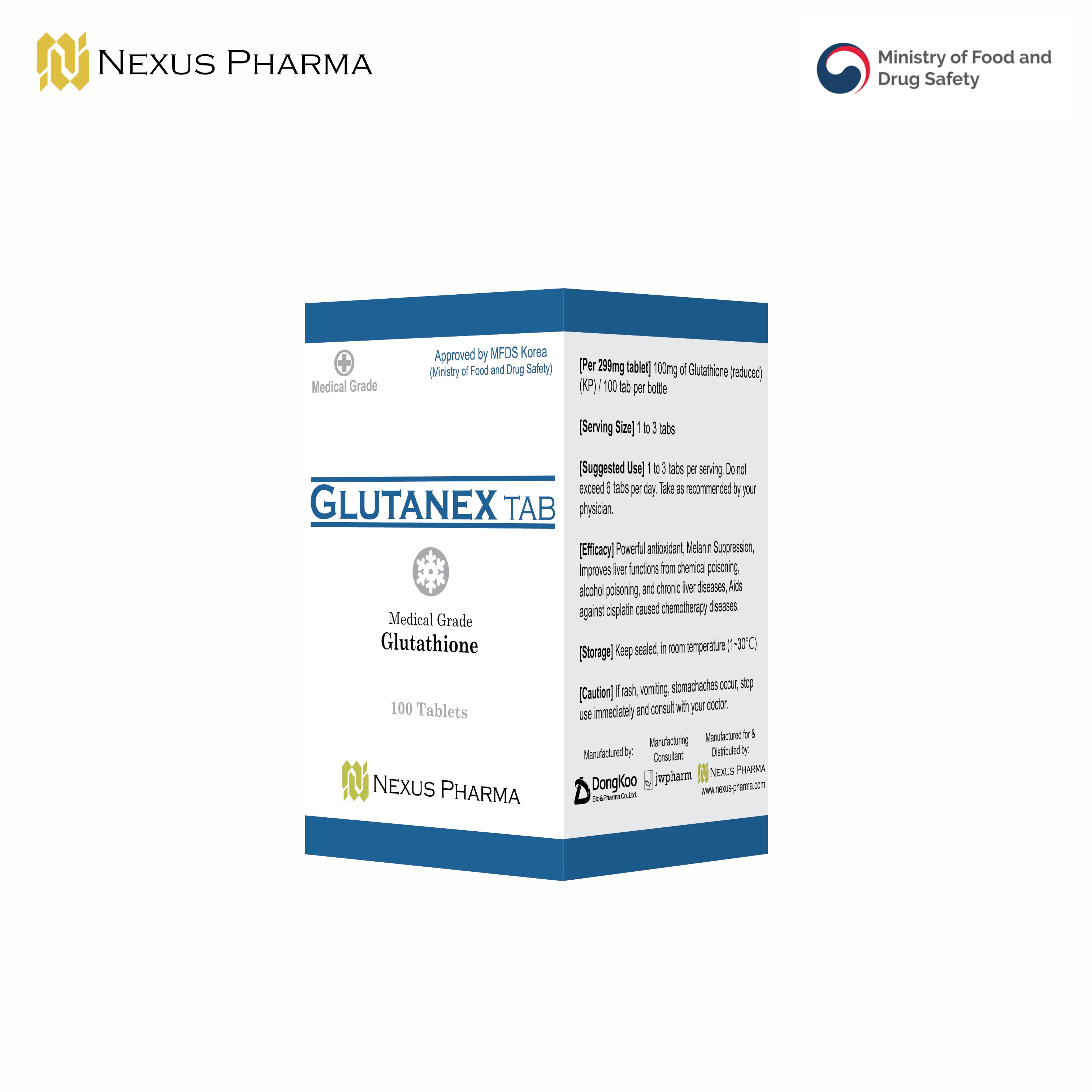 
Nexus Pharma Glutanex Tab (Medicine Grade Glutathione Pills, for use with Glutathione Skin Whitening Injections ) 