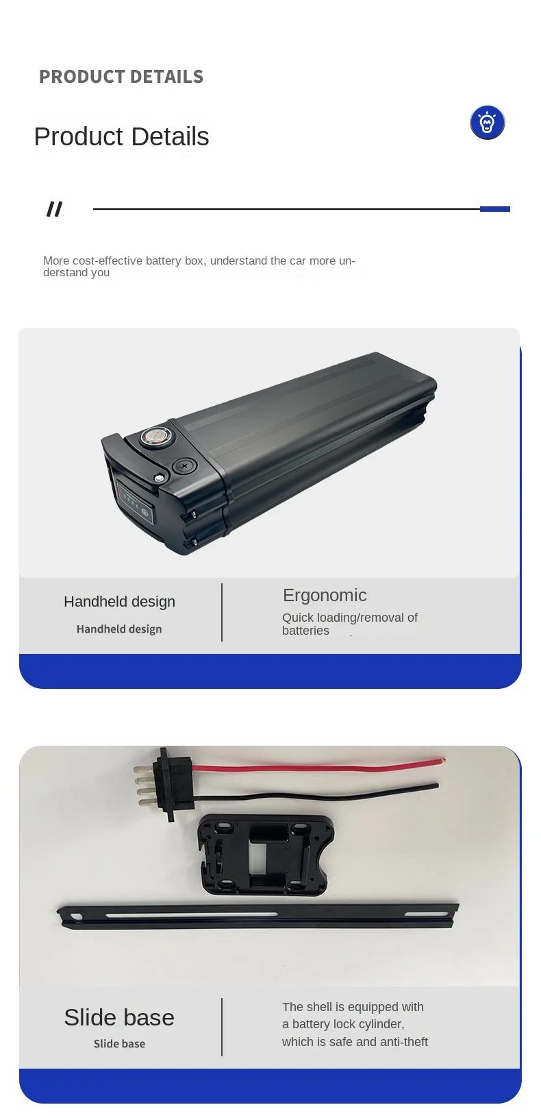 Electric Bicycle Lithium-ion Battery 48V 12Ah Long Battery Life Adapter for Electric Bicycles Scooters & Motorcycles-Yadi Emma